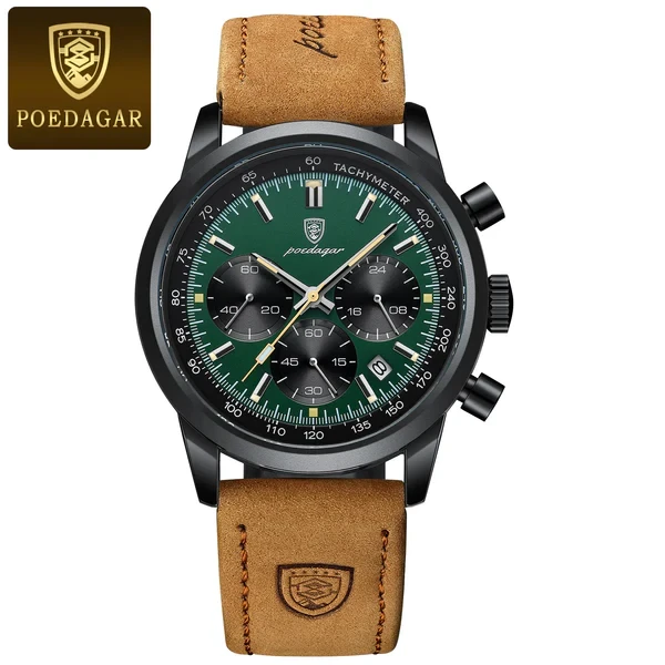 Poedagar Men's Watch Luminous Calendar Waterproof