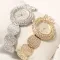 Steel band crystal full diamond watch for women