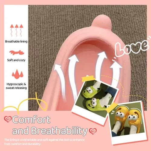 Cartoon Big Eyes Monster Stomping Shit Feeling Sandals