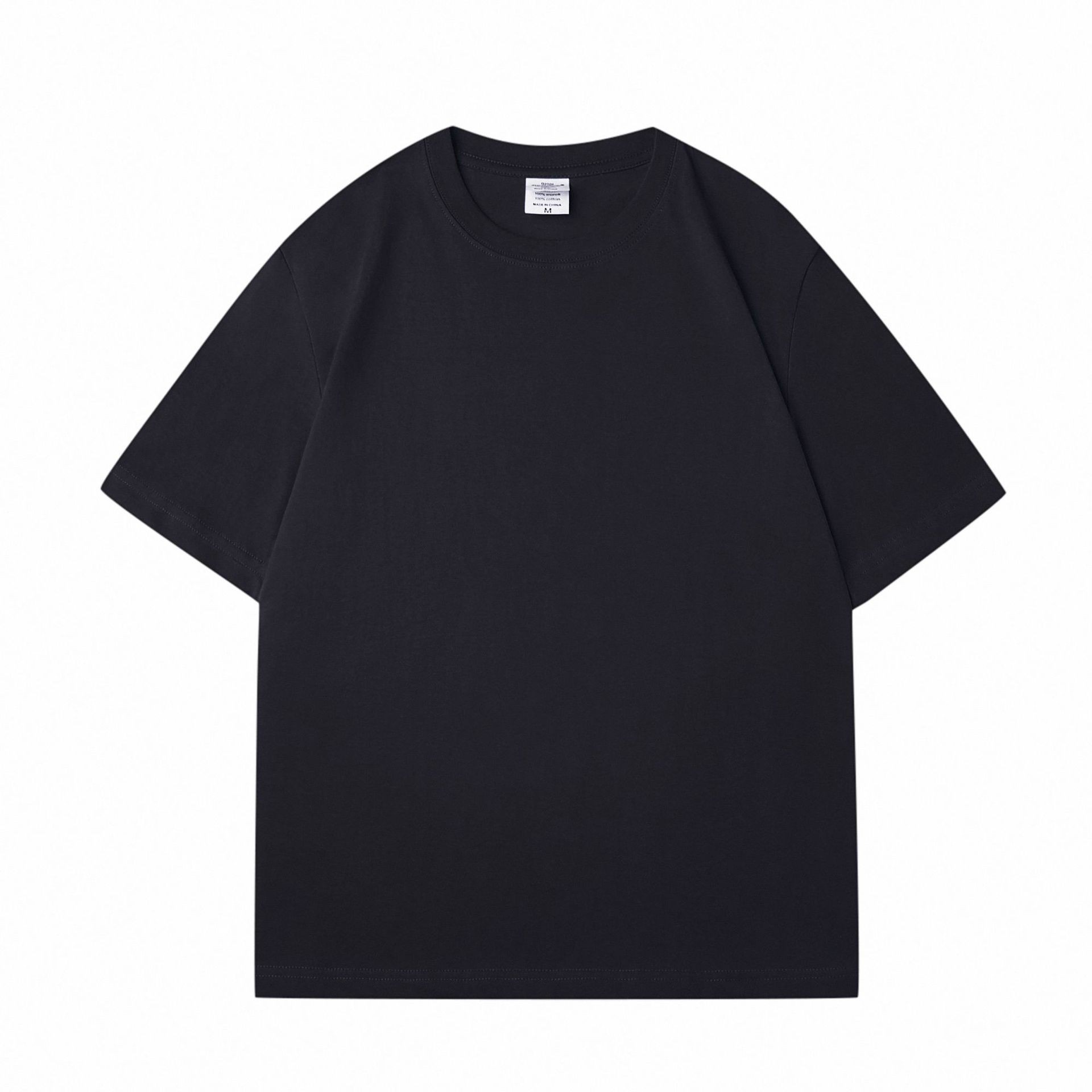 Loose Shoulder Pure Color Cotton T-shirt