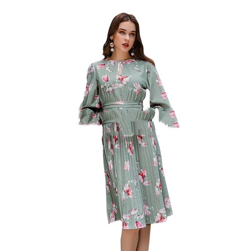 Sweet Chinese Style Print Dress