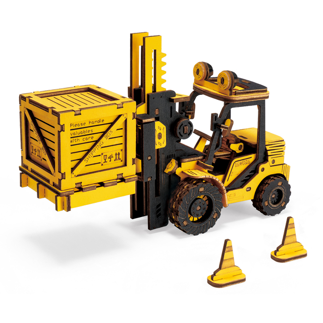 Wooden 3D Puzzle Engineering Vehicle Model for Kids and Adults