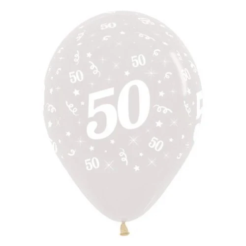 Balloons Age 50 Jewel Crystal Clear - Pack of 25