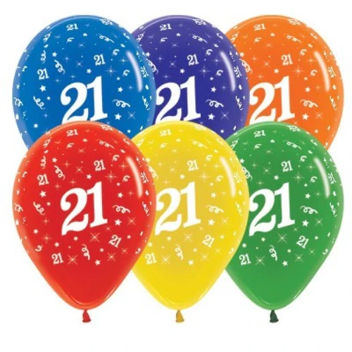 Balloons Age 21 Jewel Crystal Assortment - Pack of 25