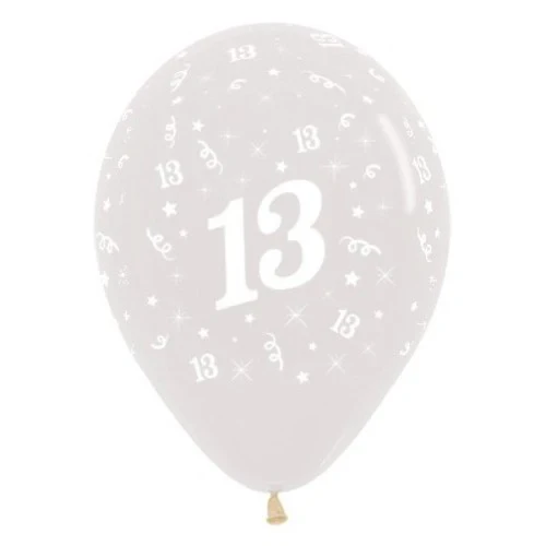 Balloons Age 13 Jewel Crystal Clear - Pack of 25