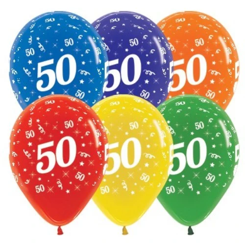 Balloons Age 50 Jewel Crystal Assortment - Pack of 25