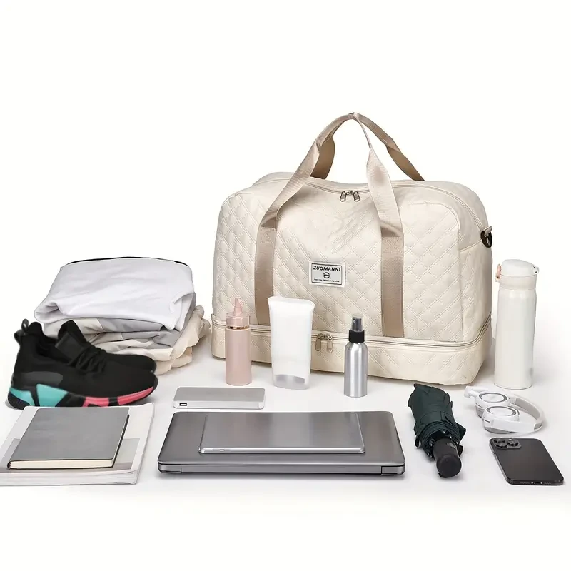 Ultra-Lightweight Large Capacity Argyle Travel Duffle Bag