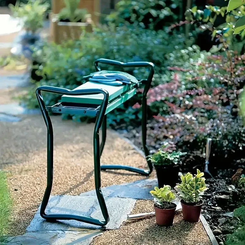 2-in-1 Foldable Garden Kneeler and Seat Bench - Portable Garden Stool for Yard, Lawn, and Pruning