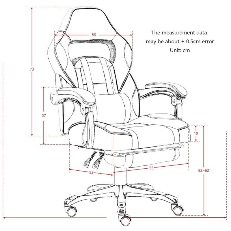 Ergonomic Red Gaming Chair – High-Back Computer Chair with Lumbar Support and Adjustable Features