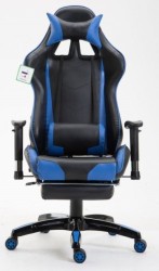 Ergonomic Blue Gaming Chair – High-Back Computer Chair with Lumbar Support and Adjustable Features