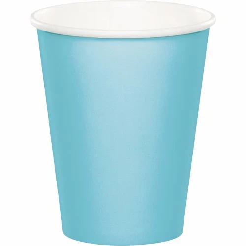 Pastel Blue Cups Paper 266ml - Pack of 24