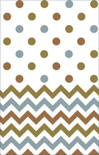 Chevron Plastic Tablecover - Mixed Metallic