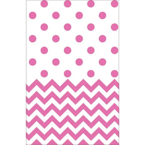 Chevron Plastic Tablecover - New Pink