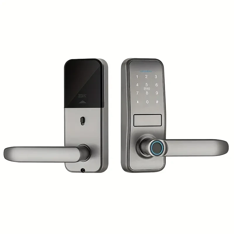 4-in-1 Smart Door Lock with Keyless Entry, IC Card, Fingerprint, Password, and Key Unlock