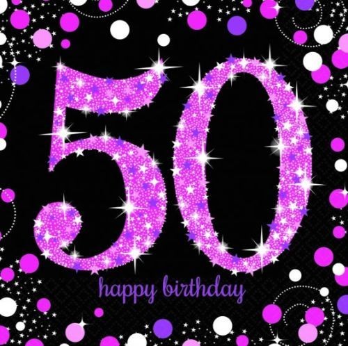 Pink Celebration 50 Lunch Napkins - Pack of 16