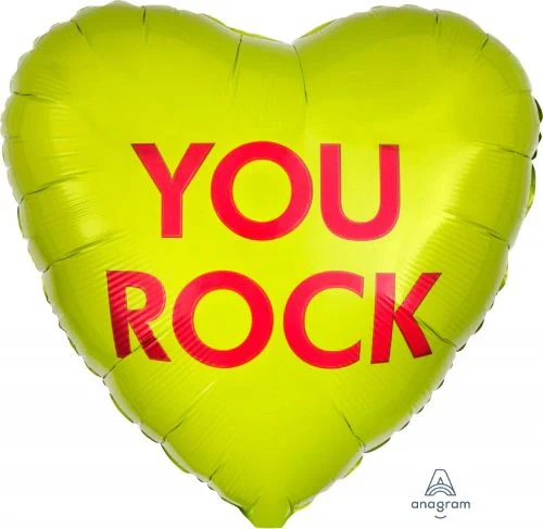 Foil Balloon -  You Rock Candy Heart - 45cm