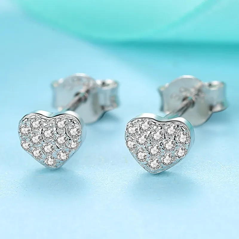 Sterling Silver Heart-Shaped Earrings