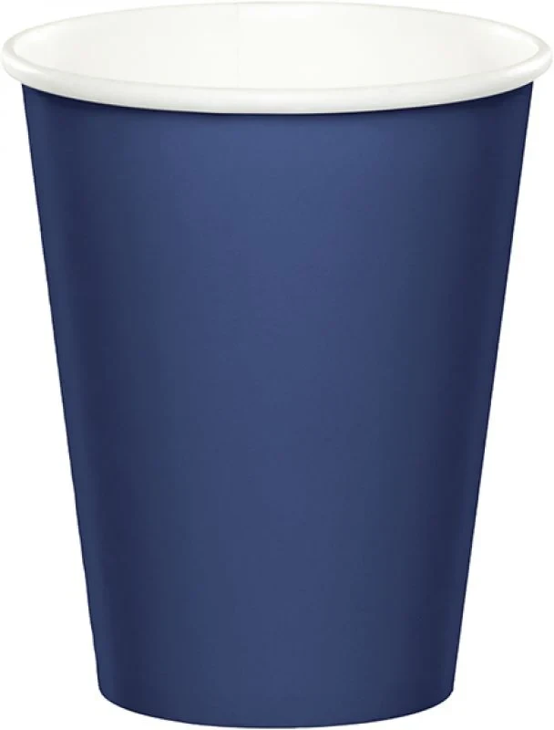 Navy Blue Cups Paper 266ml  (Pack of 24)