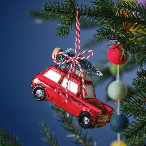 Merry & Bright Novelty Car Tree Hanging Decoration