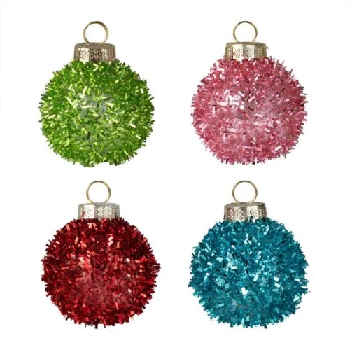Merry & Bright Tinsel Bauble Place Card Holders
