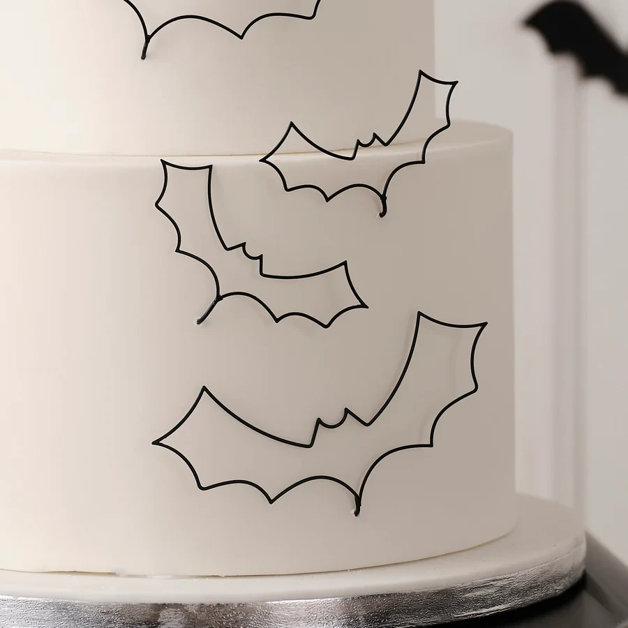 Cake Decorations - Deadly Soiree Black Wire Bat