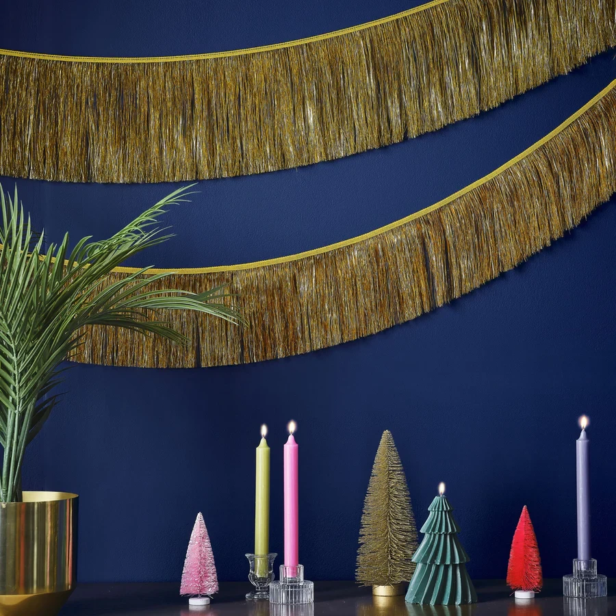 Garland Decoration - Merry & Bright Gold Tinsel