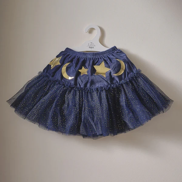 Wizard Tutu - Fancy Dress Navy Velvet Sparkle Kids (3-5 Years)
