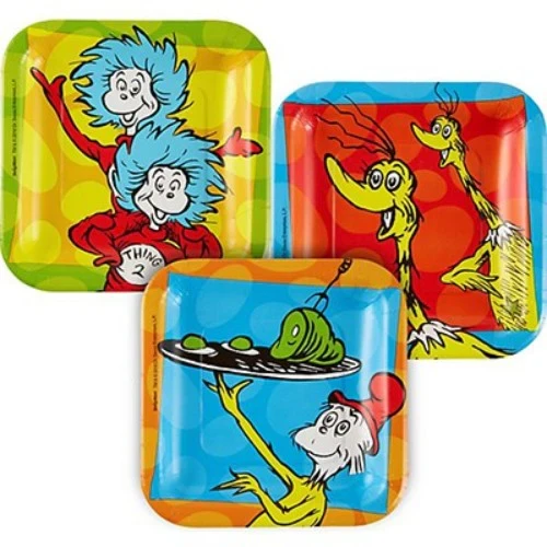 Dr Seuss Luncheon Plates Square - Pack of 8