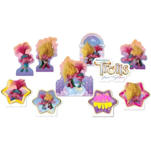 Trolls 3 Band Together Table Decorating Kit  - Pack of 10