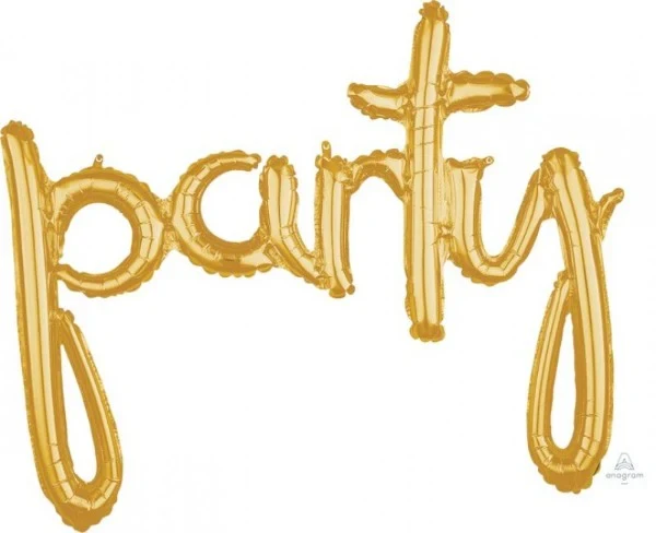 Foil Balloon Phrases - Party (Gold)