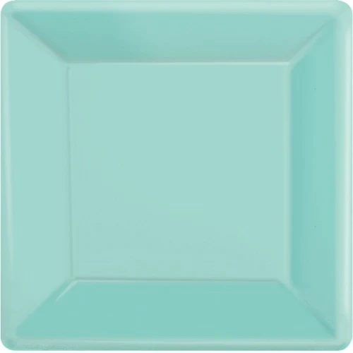 Paper Plates Square Robins Egg Blue - 17cm  - Pack of (20)