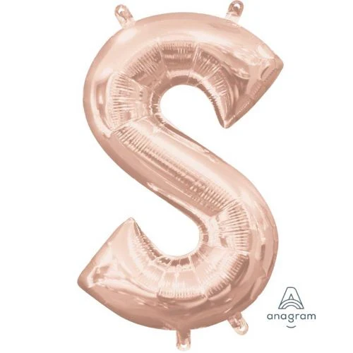 Foil Balloon - Letter S Rose Gold - 40cm