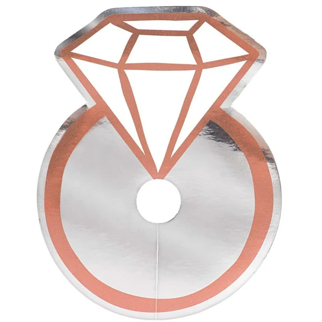 Navy Bride Diamond Rings Glass Tags - (Pack of 18)