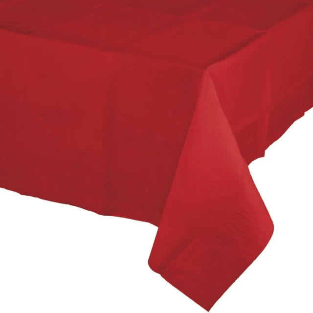 Classic Red Tablecover Tissue and Plastic Back (274cm)