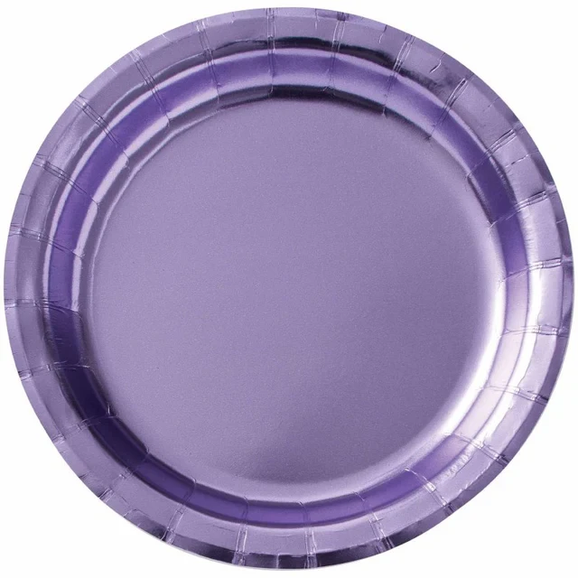 Round Plates - Metallic Lavender (17cm) (Pack of 8)
