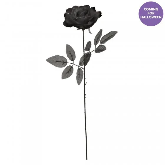 Black & Blood Red Fabric Rose