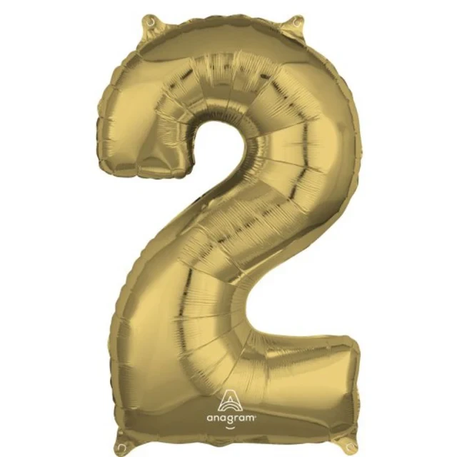 Balloon - SuperShape White Gold Numeral 2.