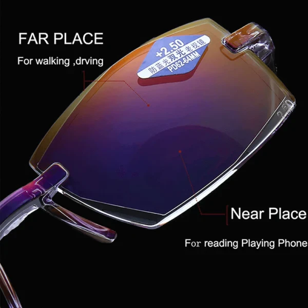 Biofocal Near FAR Progressive And Anti-Blue Eyewear HD lens Diamond-Cut