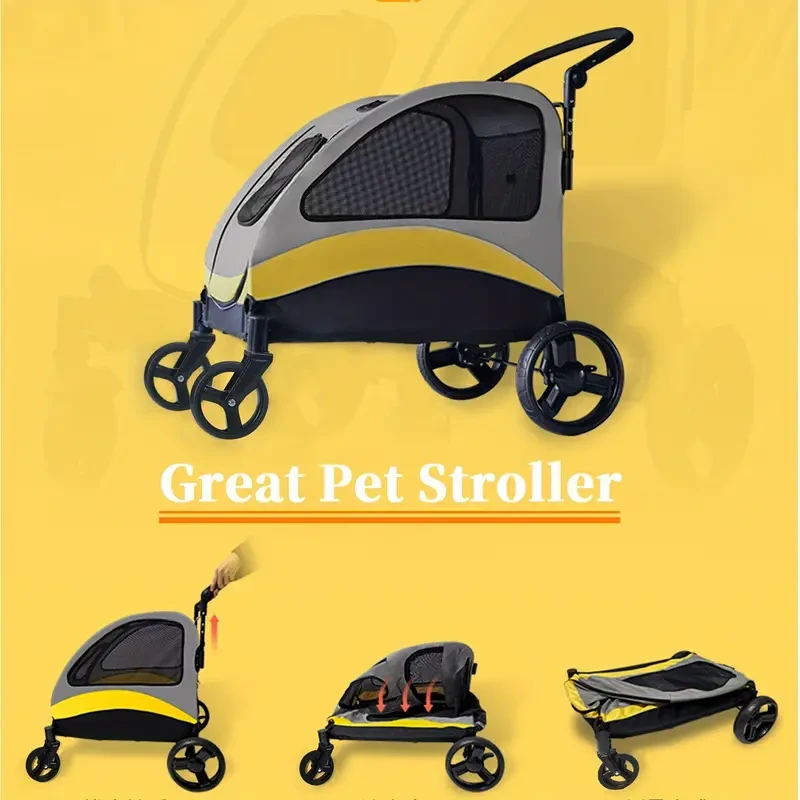 4 Wheels Pet Travel Stroller:Foldable
