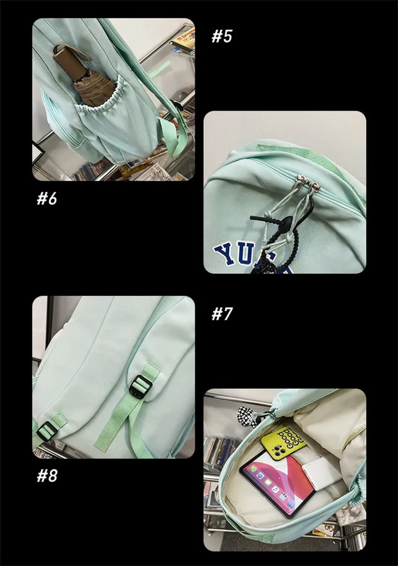 Simple Backpacks School Bags Student Girls Nylon Bag Women