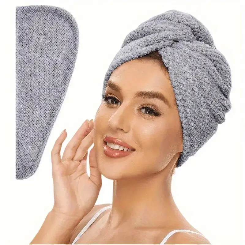 Soft Microfiber Hair Towel - Quick Dry,