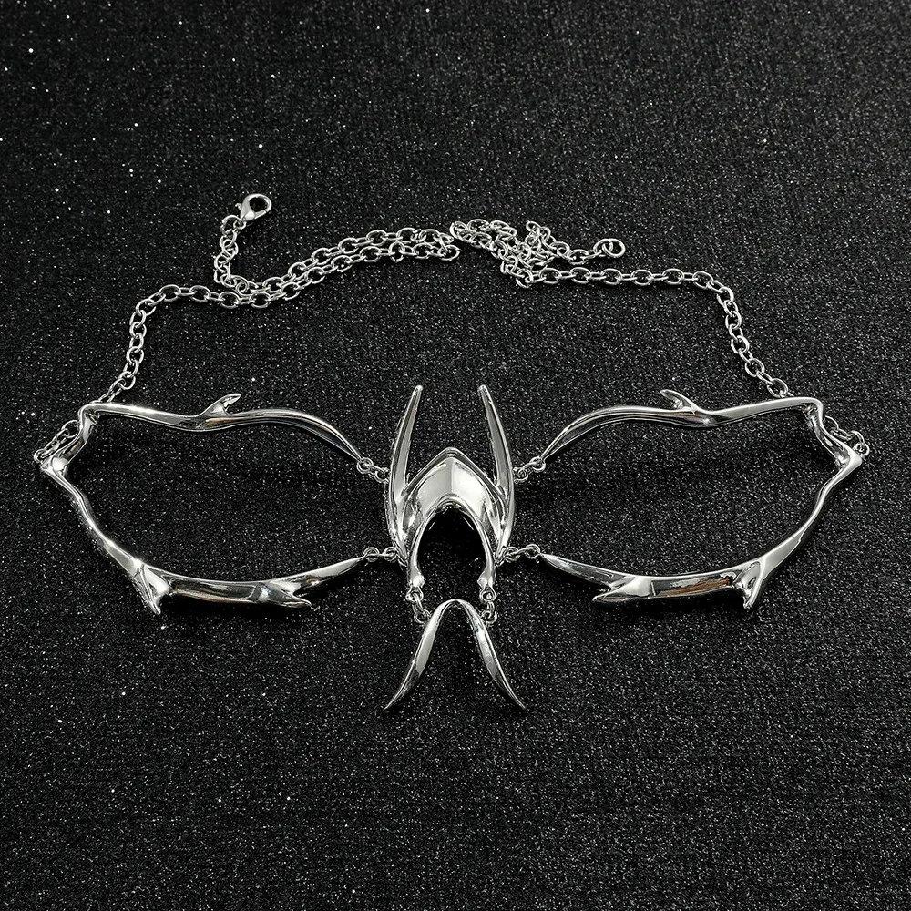 Streamline Shape Nose Studs Mask Silver Metal Surface Decoration