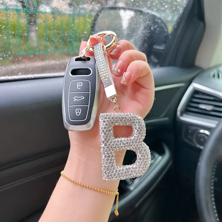English Letter Keychain Clay Diamond