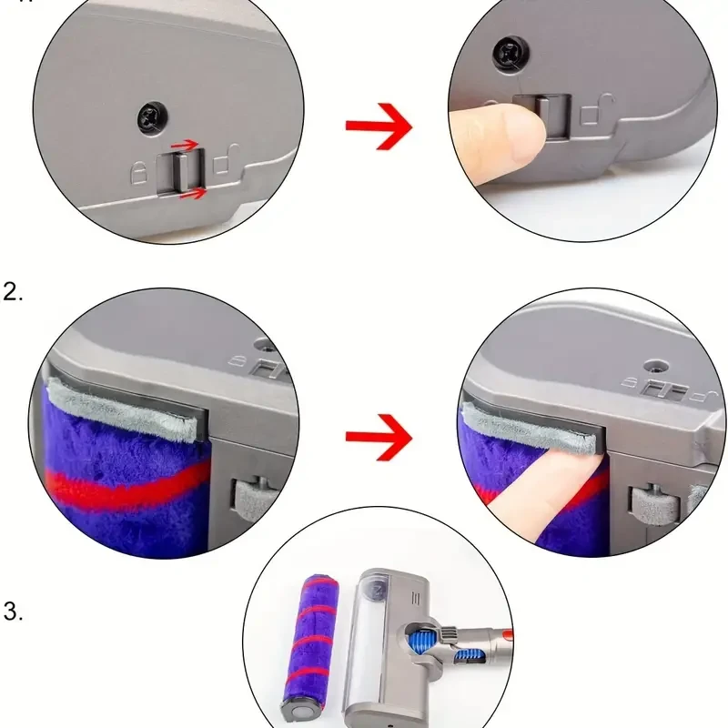 Soft Roller Cleaner Head for Dyson V7, V8, V10, V11, V15 Cordless Vacuums - Compatible with Absolute, Fluffy, and Motorhead Models