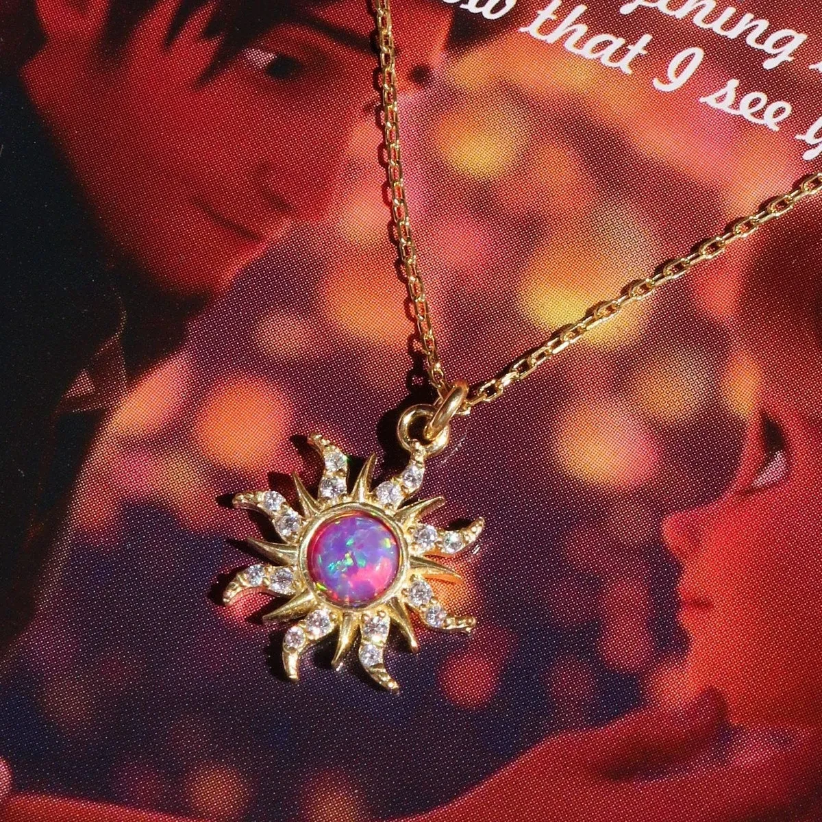 Multicolor Opal Pendant Necklace