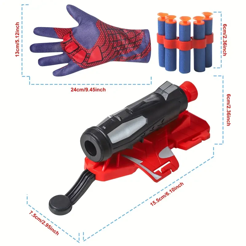 AIUAZA Spider Web Shooter Toy - 15 Darts, Cosplay Launcher Glove