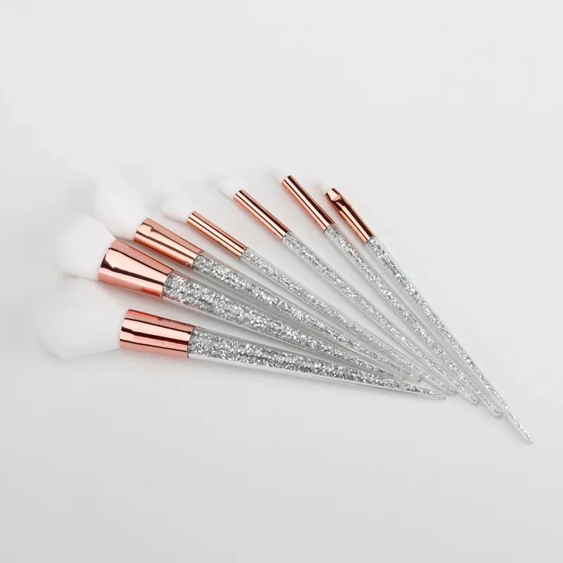 eye shadow and blush makeup tools with diamond handle