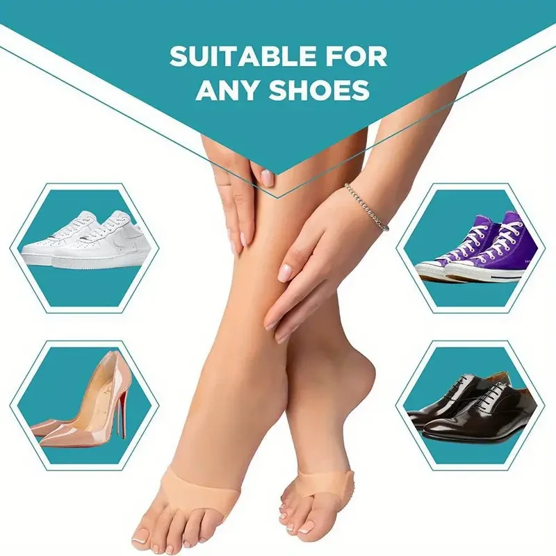 2-Piece Silicone Metatarsal Pads - Toe Separation & Forefoot Support Insoles
