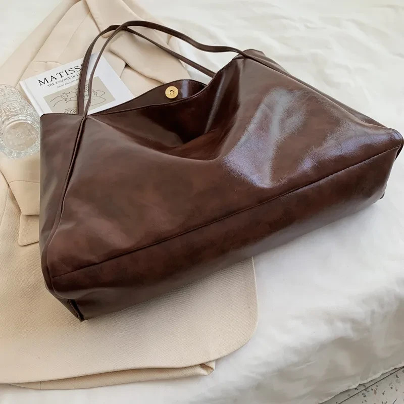 Handbag New Autumn And Winter Japanese And Korean Large Capacity Soft Leather Shoulder Bag Retro Casual Handbag