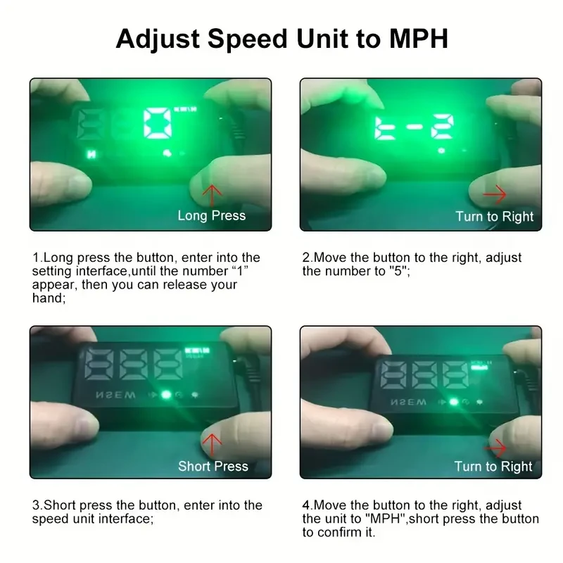 KWHUD Universal Car HUD Speedometer with Compass